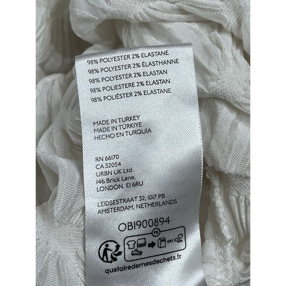 Maeve By ANTHROPOLOGIE Mock Neck Textured Semi Sheer Top Sz L Minimalist - Picture 16 of 16